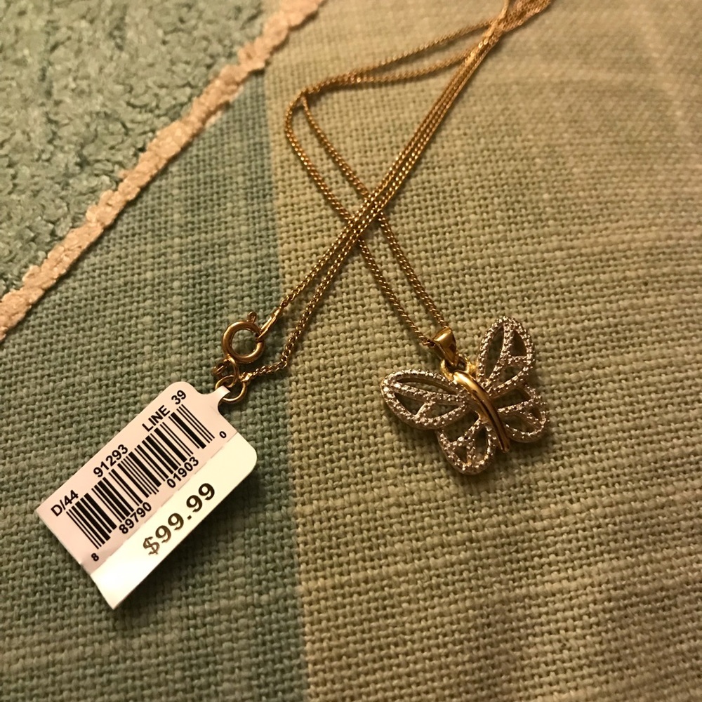 Gold-Plated Butterfly Pendant NWT